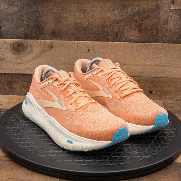 BROOKS GHOST MAX WOMENS ATHLETIC SHOES MELON ORANGE RUNNING GYM TRAIN SIZE 10.5B - Picture 3 of 9